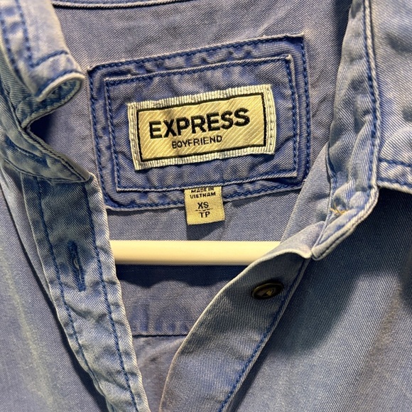 Express Blue Button Down Shirt - Picture 2 of 4